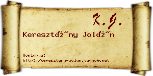 Keresztény Jolán névjegykártya