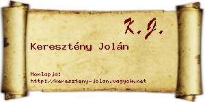 Keresztény Jolán névjegykártya